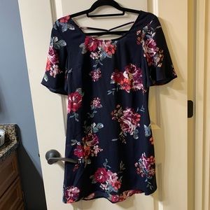size small navy floral dress